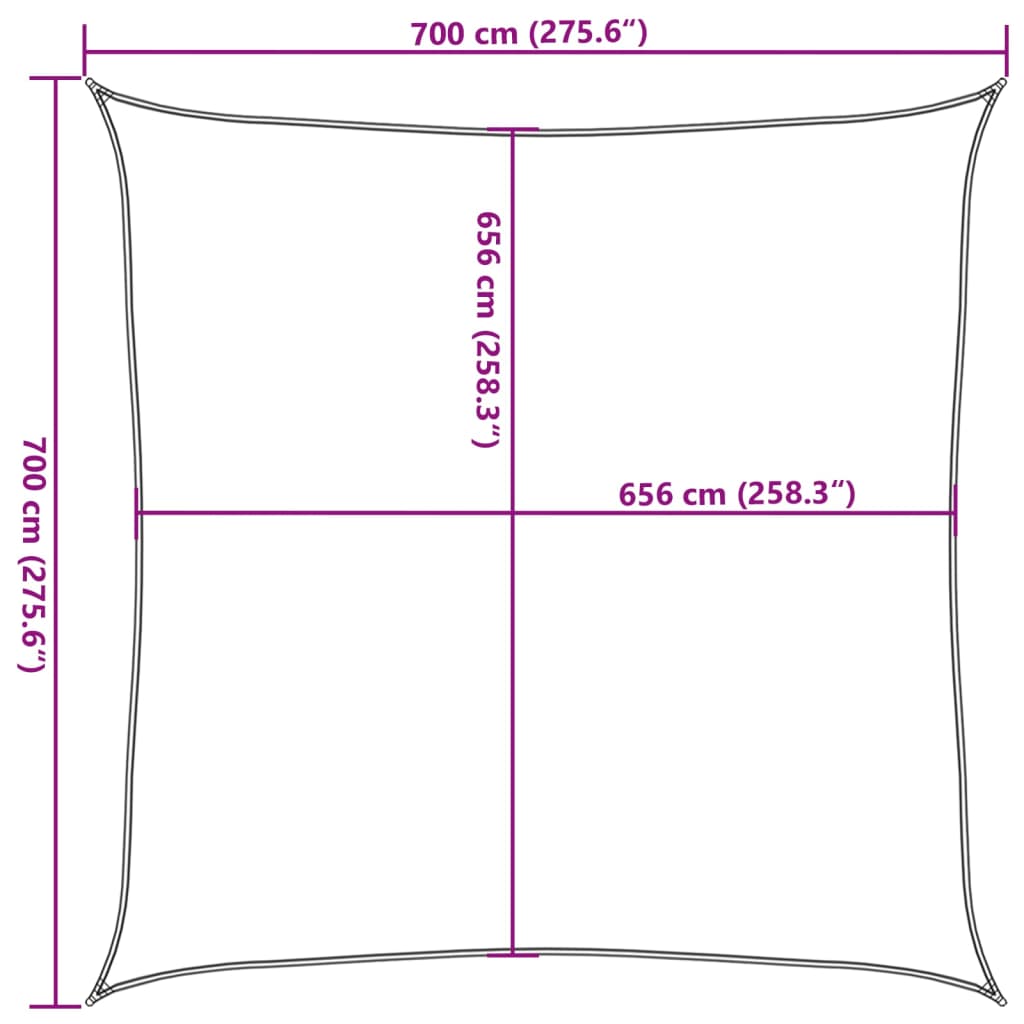Burė nuo saulės, pilka, 7x7m, 100% oksfordo poliesteris