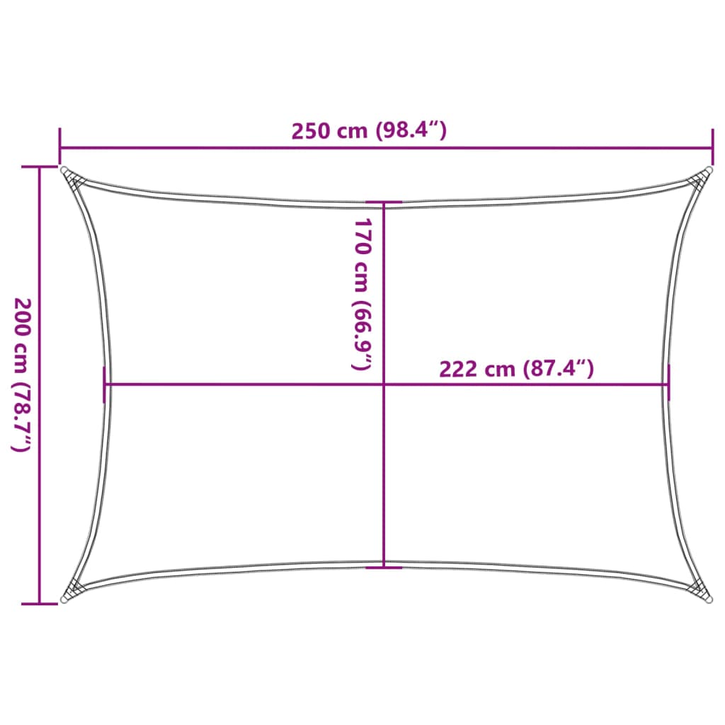 Burė nuo saulės, pilka, 2,5x2m, 100% oksfordo poliesteris