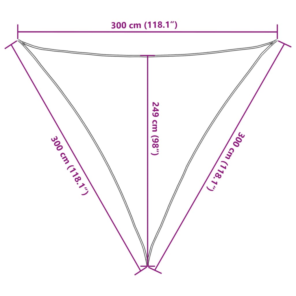 Sun, sand sail, 3x3x3m, 100% Oxford polyester