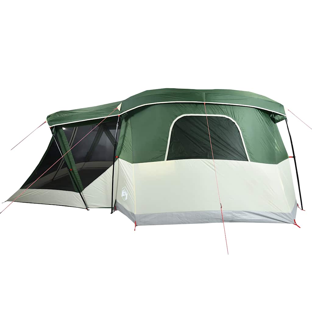 Camping tent with a porch, green, four-person