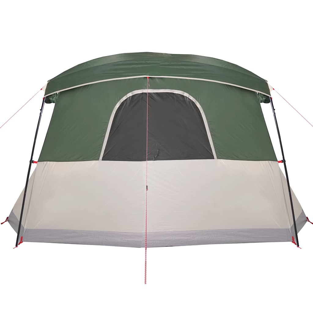 Camping tent with a porch, green, four-person
