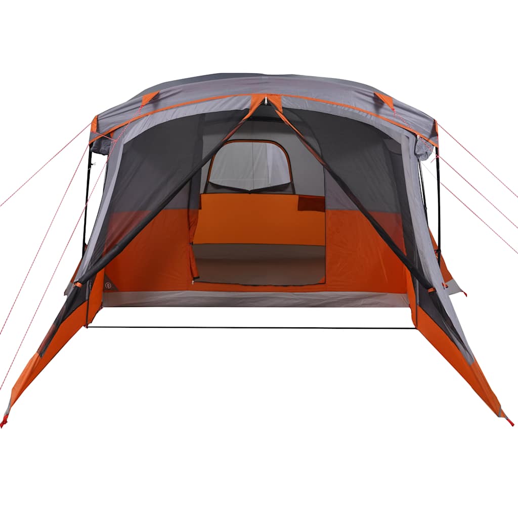 Camping tent with porch, orange, four-person