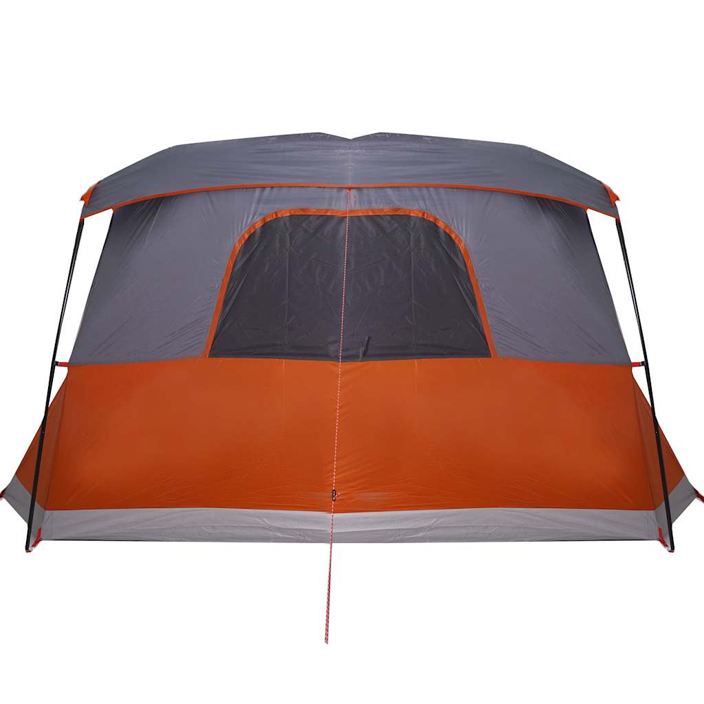 Camping tent with porch, orange, four-person
