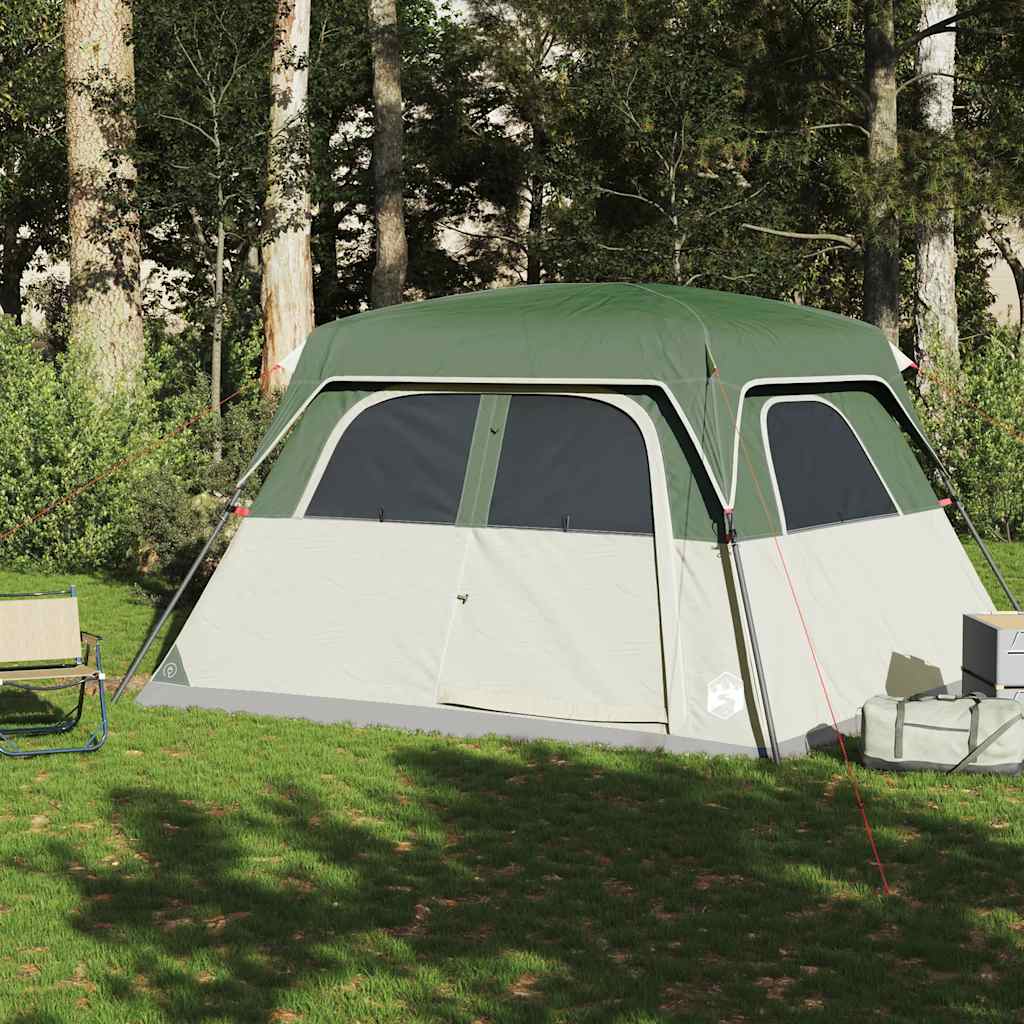 Family tent, green, six-person, waterproof