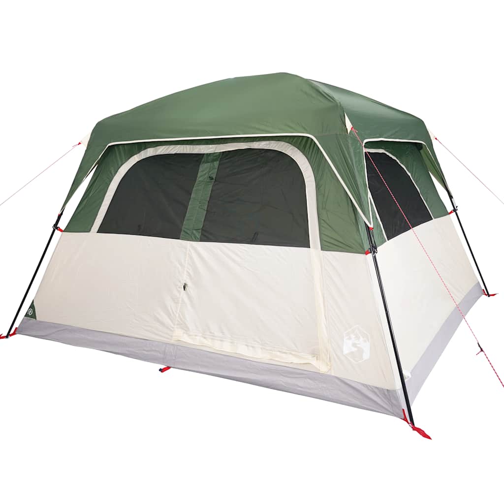 Family tent, green, six-person, waterproof
