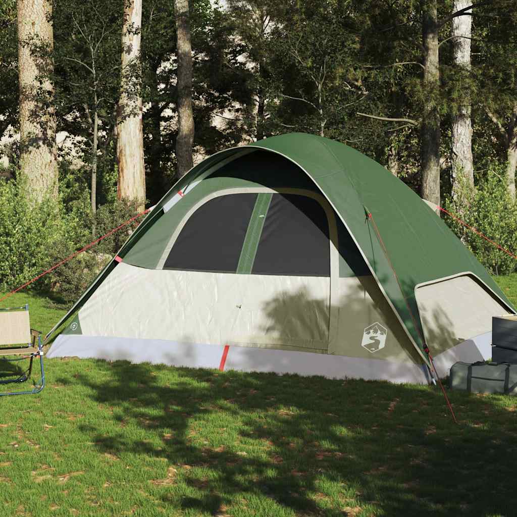 Family tent, green, six-person, dome-shaped