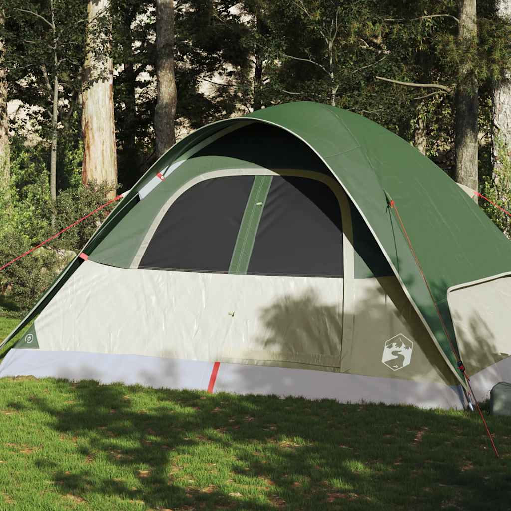 Family tent, green, six-person, dome-shaped