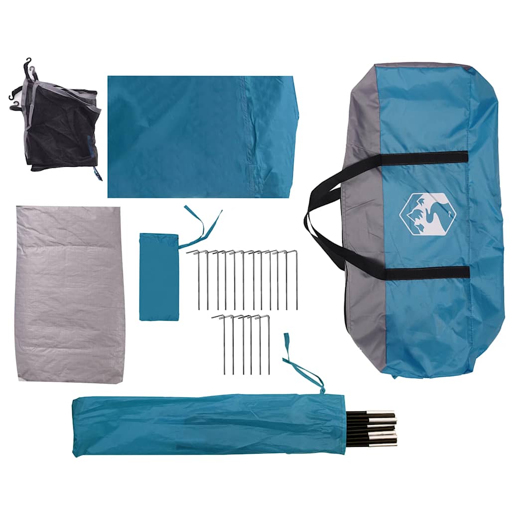 Family tent, blue, 9-person, dome-shaped