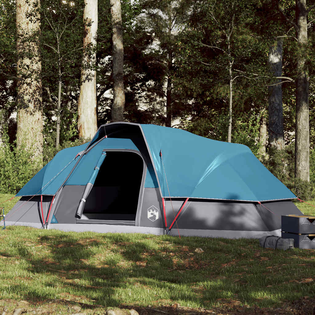 Family tent, blue, 9-person, dome-shaped