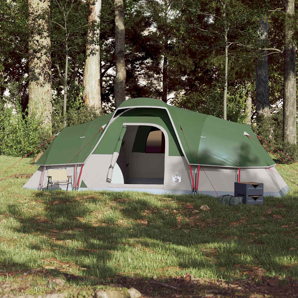 Family tent, green, 11-person, dome
