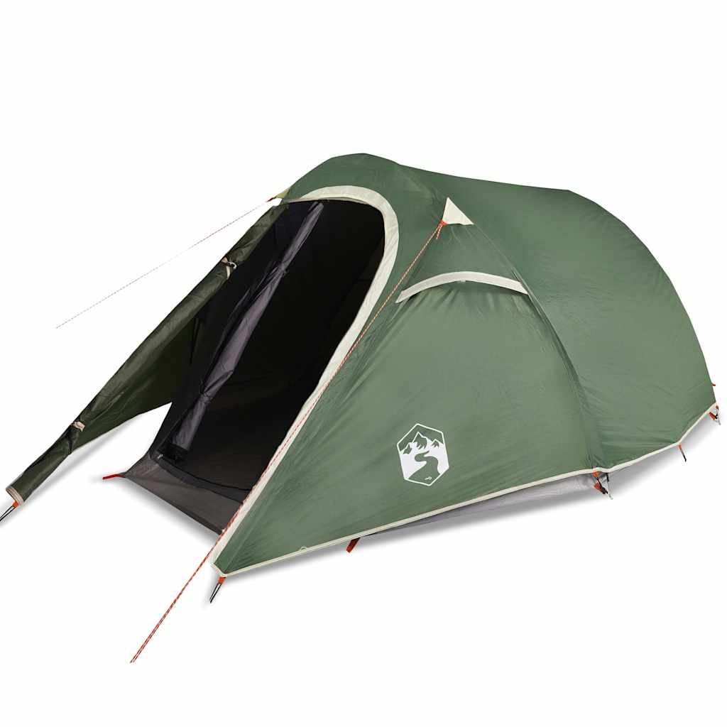 Camping tent, green, 3-person, tunnel