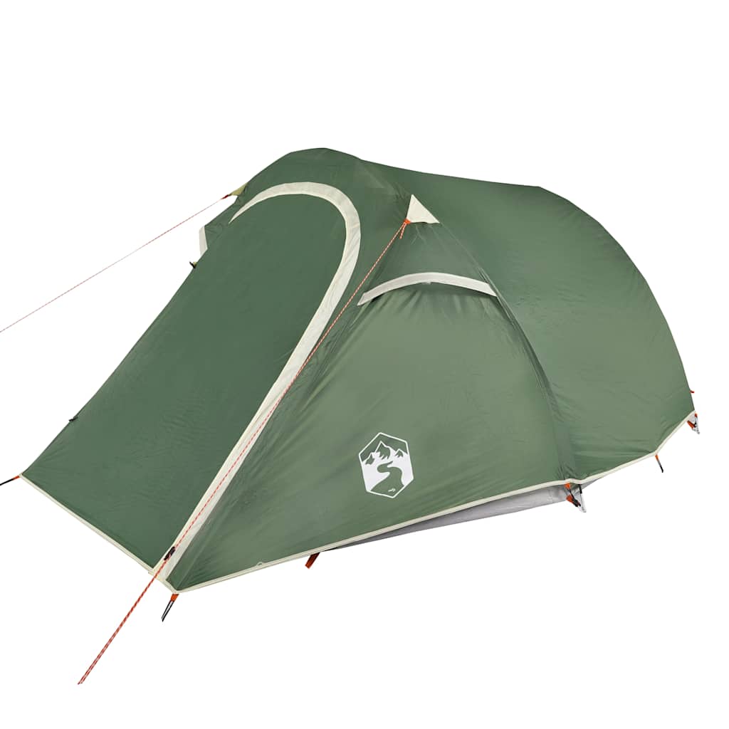 Camping tent, green, 3-person, tunnel