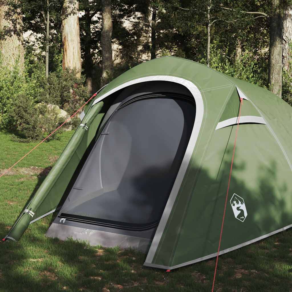 Camping tent, green, 3-person, tunnel