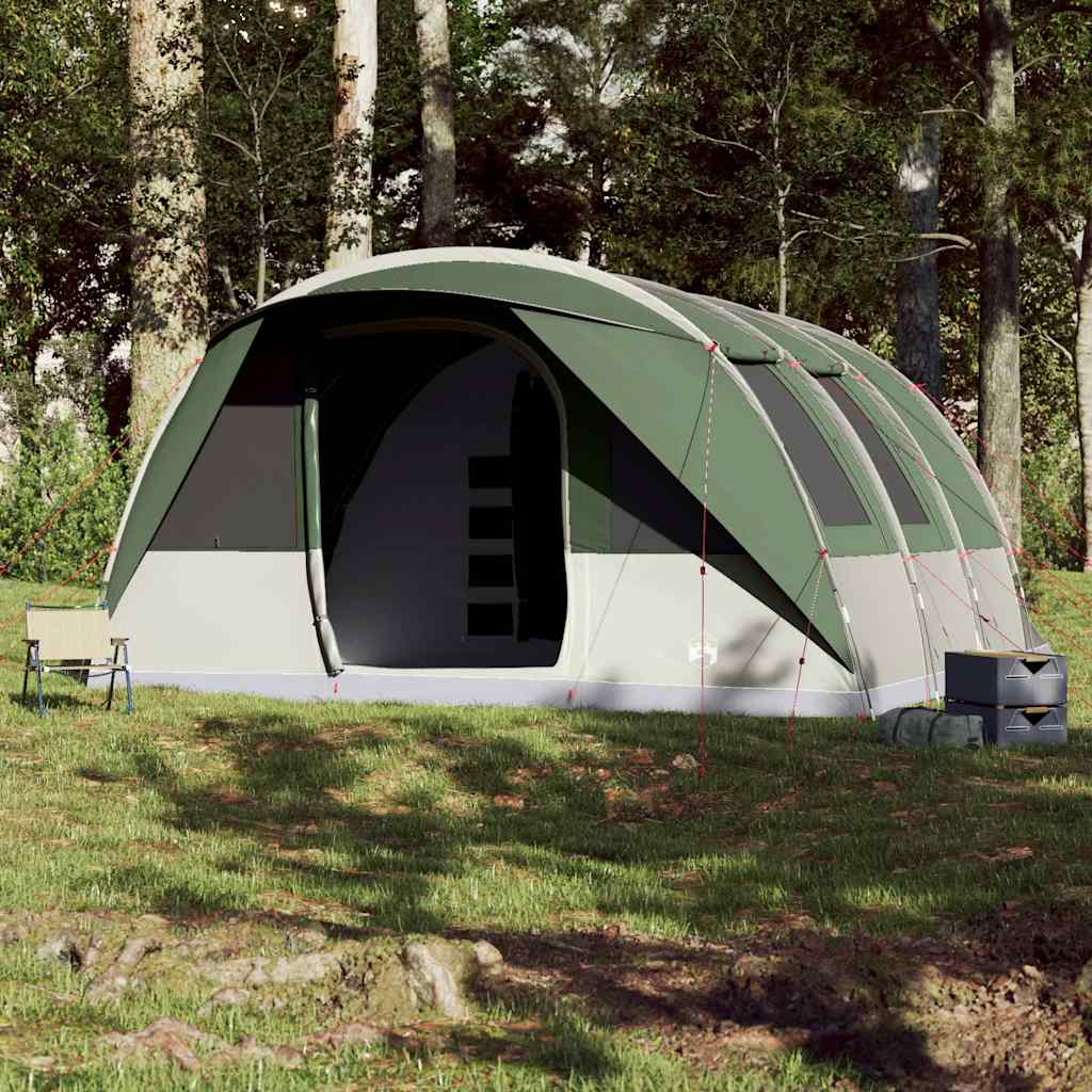 Family tent, green, seven-person, tunnel