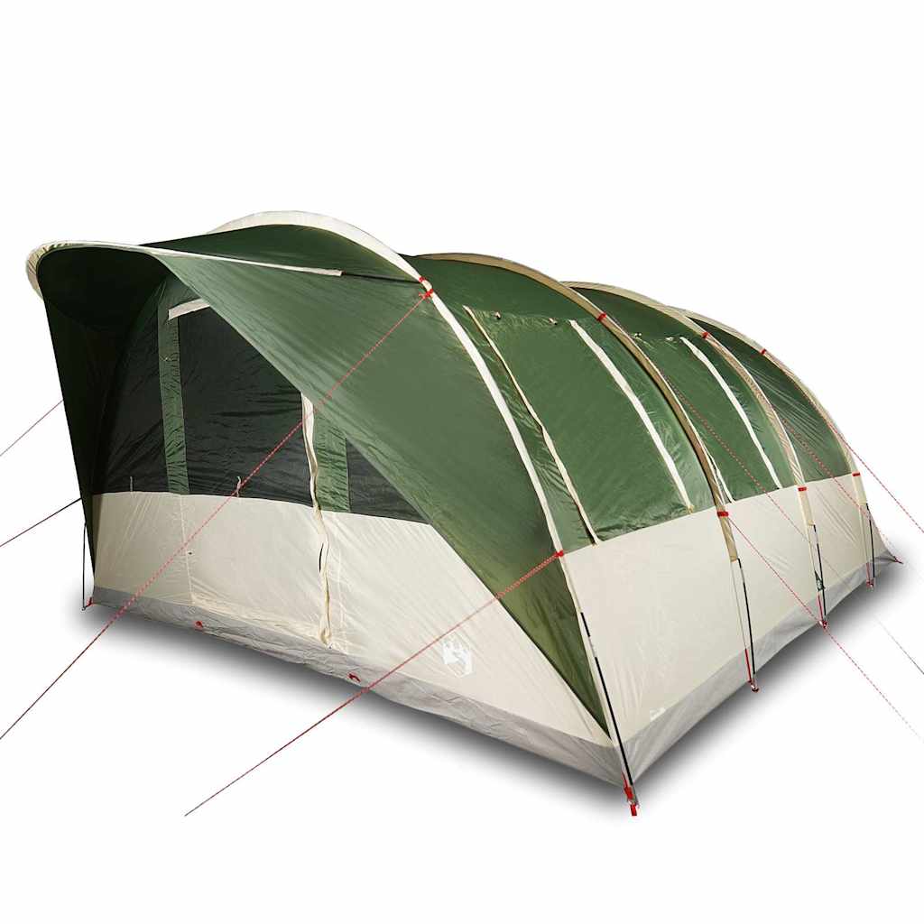 Family tent, green, seven-person, tunnel
