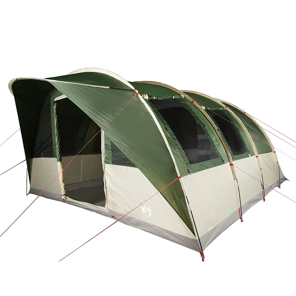 Family tent, green, seven-person, tunnel