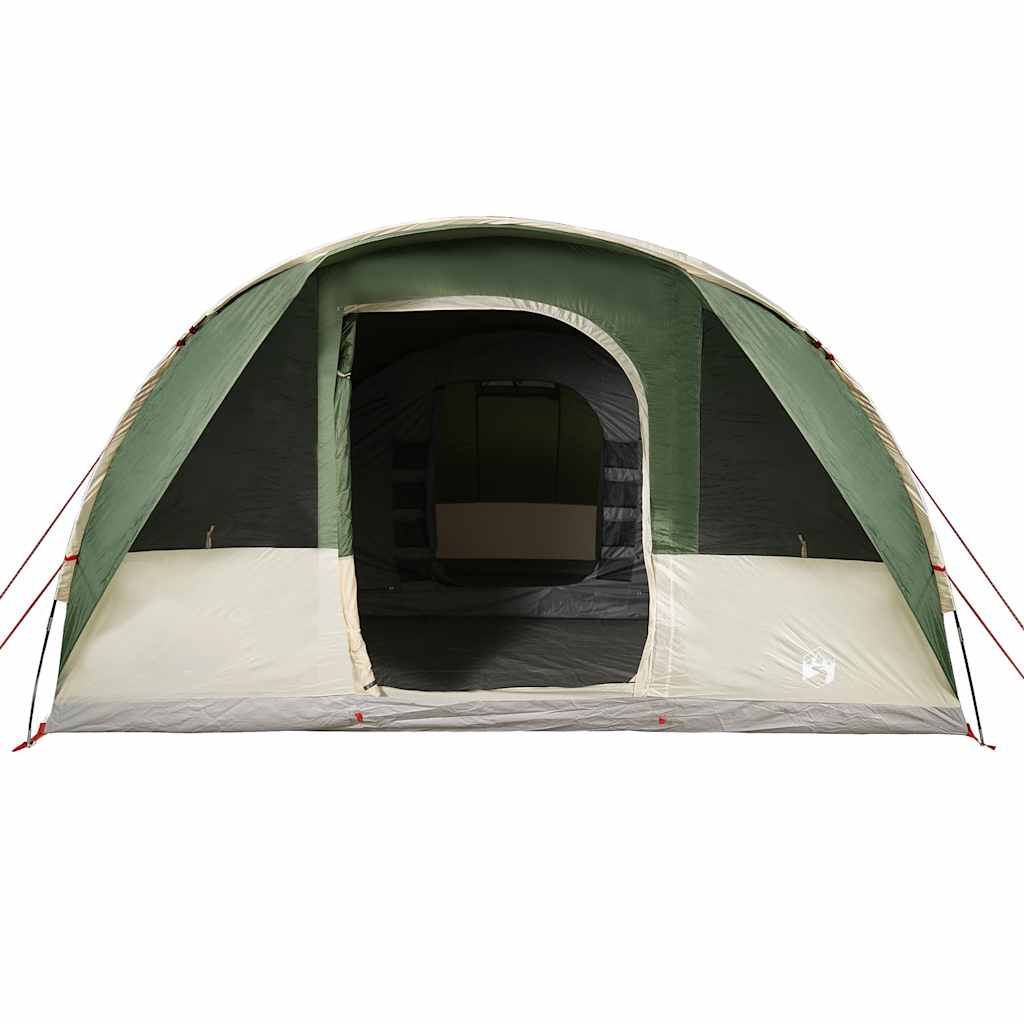 Family tent, green, seven-person, tunnel