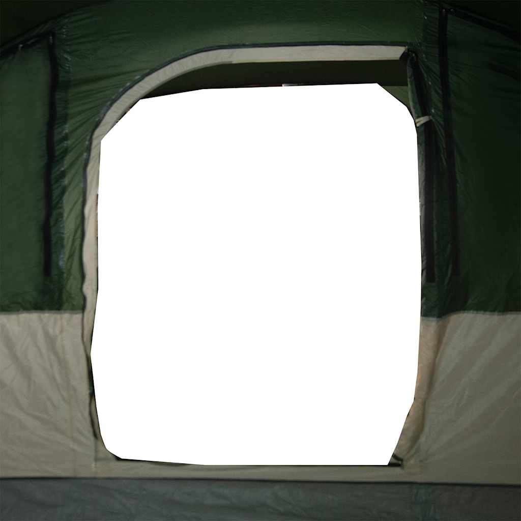 Family tent, green, seven-person, tunnel