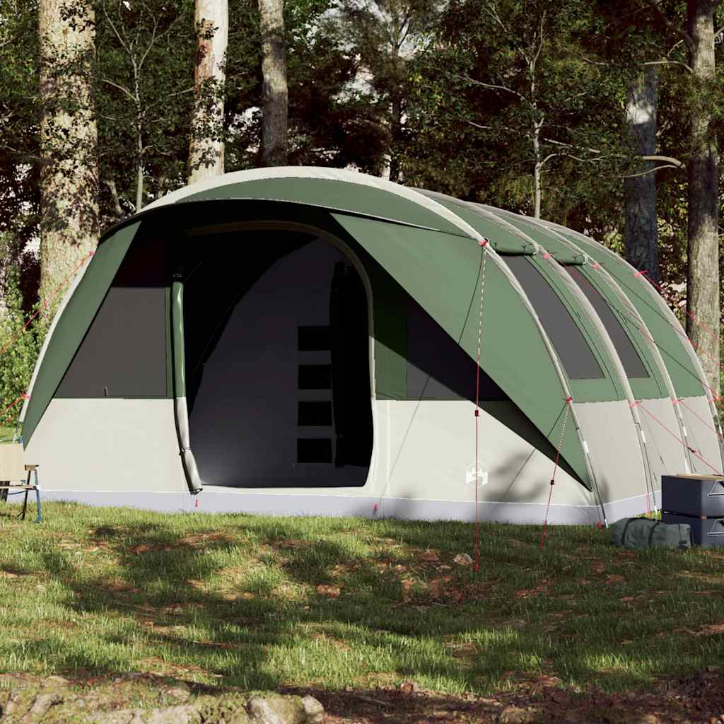 Family tent, green, seven-person, tunnel