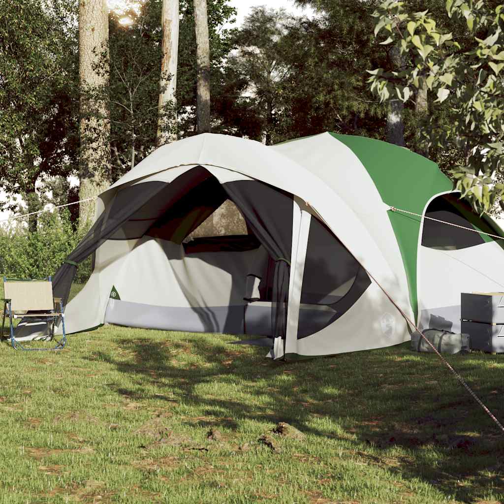 Family tent, green, six-person, waterproof