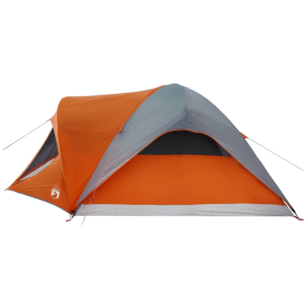Family tent, gray/orange, six-person, waterproof