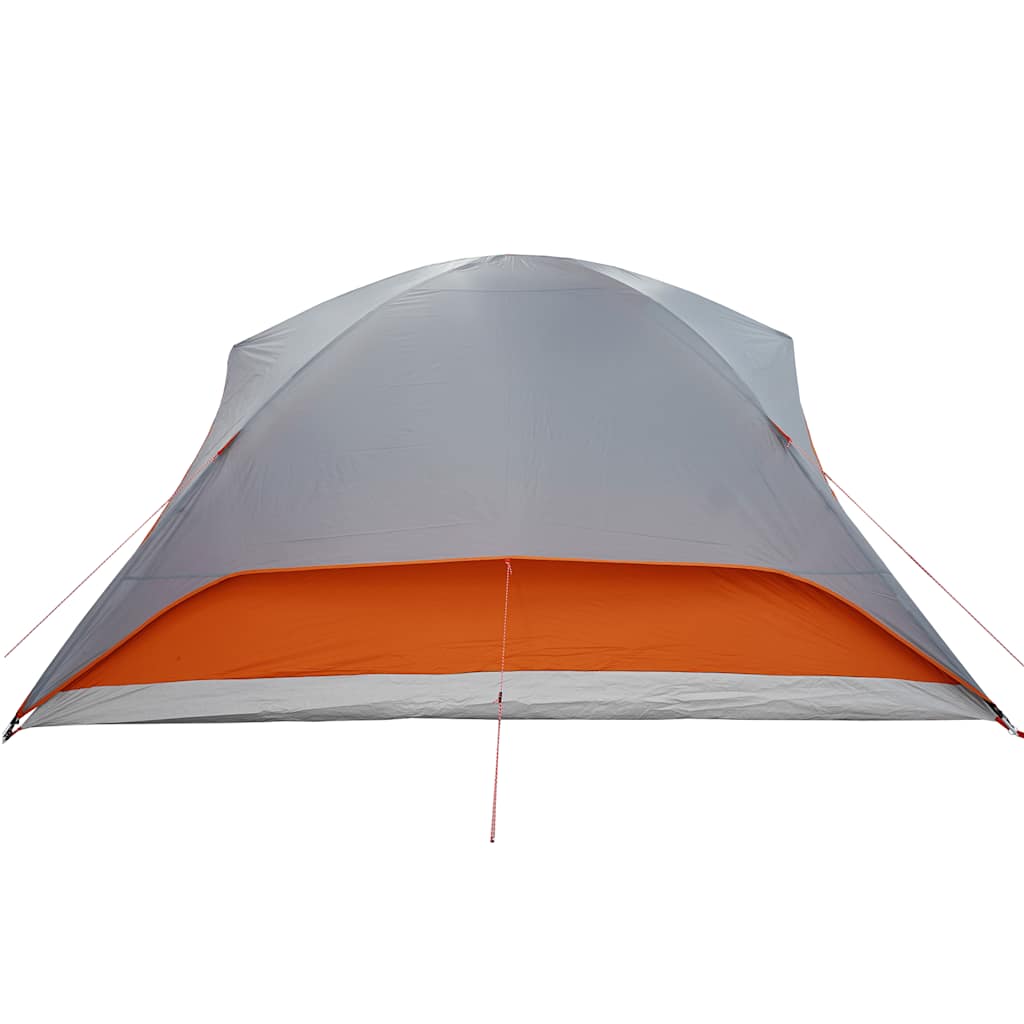 Family tent, gray/orange, six-person, waterproof
