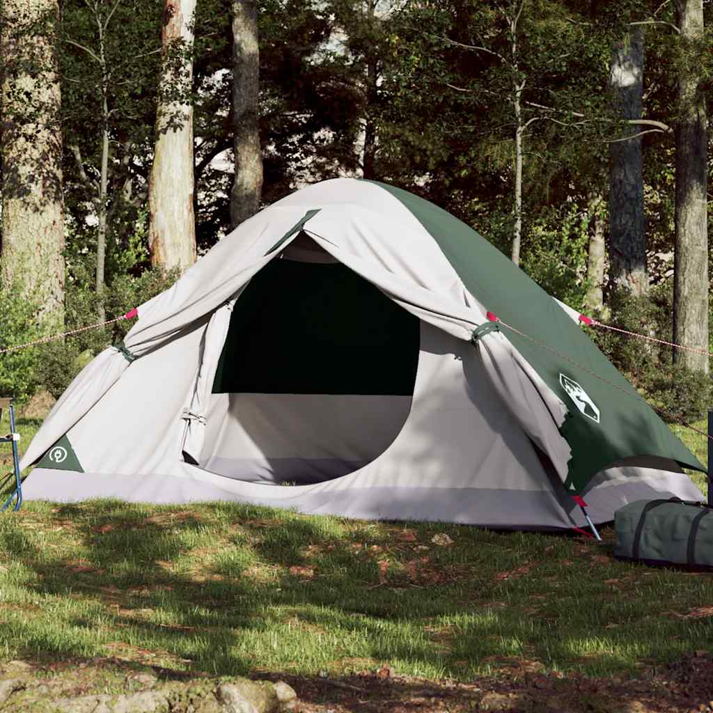 Camping tent, green, two-person, dome-shaped