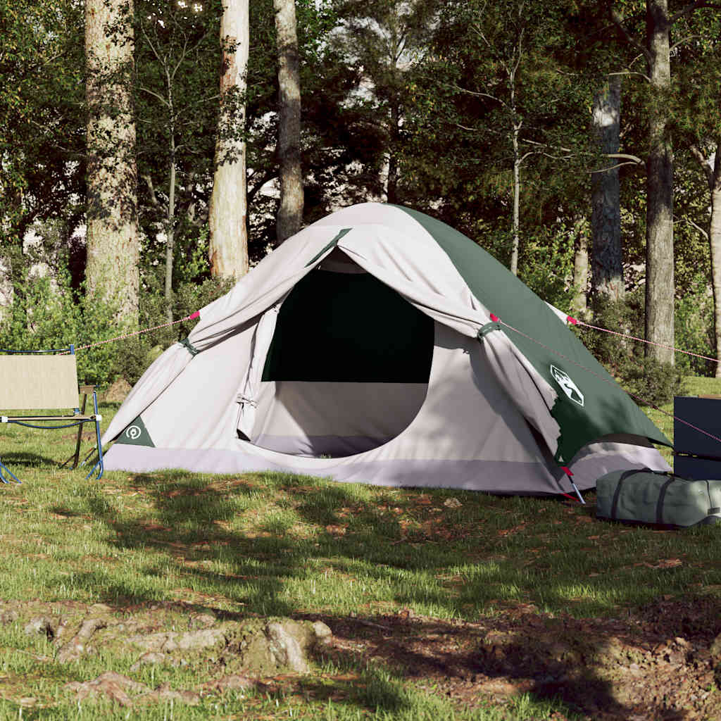 Camping tent, green, four-person, dome