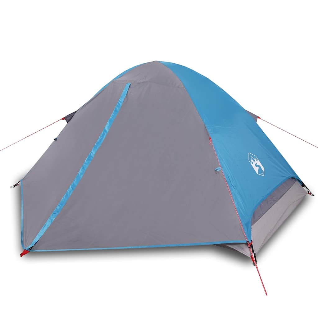 Camping tent, blue, four-person, dome-shaped
