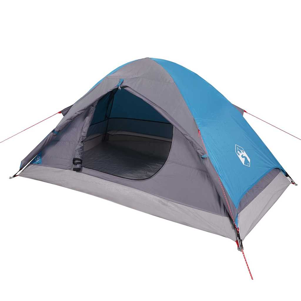 Camping tent, blue, four-person, dome-shaped