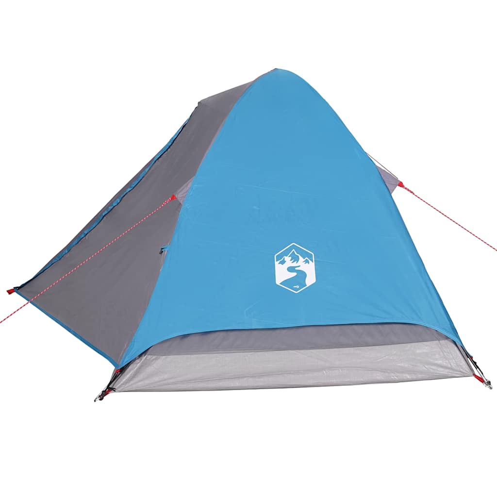 Camping tent, blue, four-person, dome-shaped