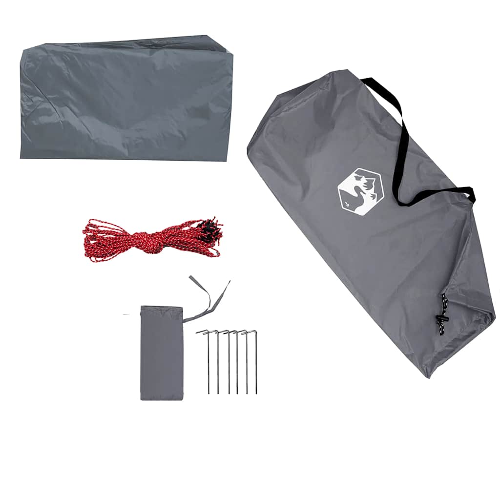 Camping tarp, grey and orange, 400x294cm