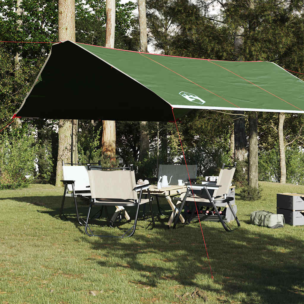 Kempinga tents, zaļš, 420x440 cm, ūdensizturīgs