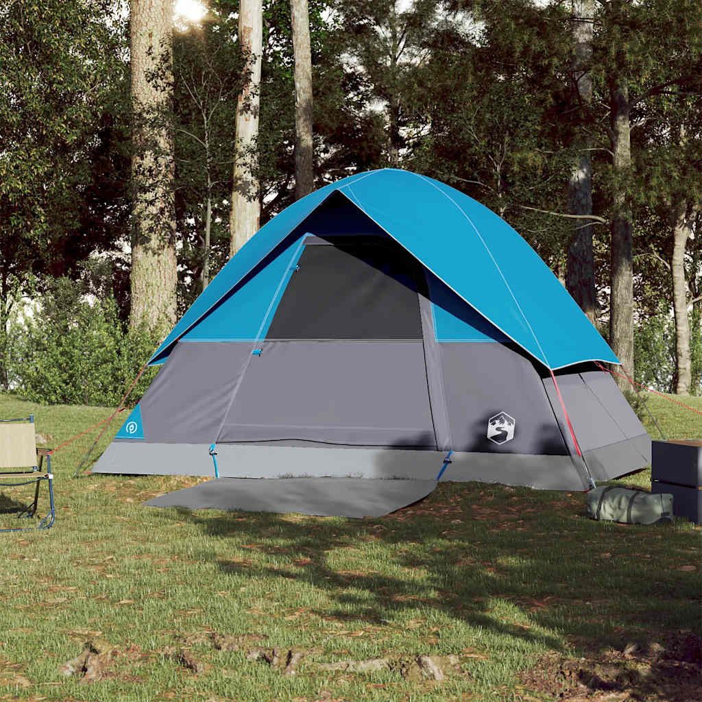 Camping tent, blue, 3-person, dome