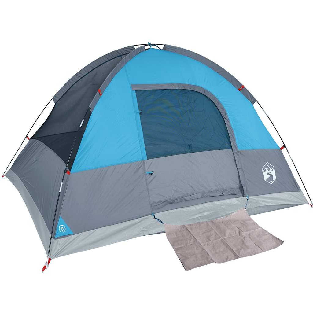 Camping tent, blue, 3-person, dome