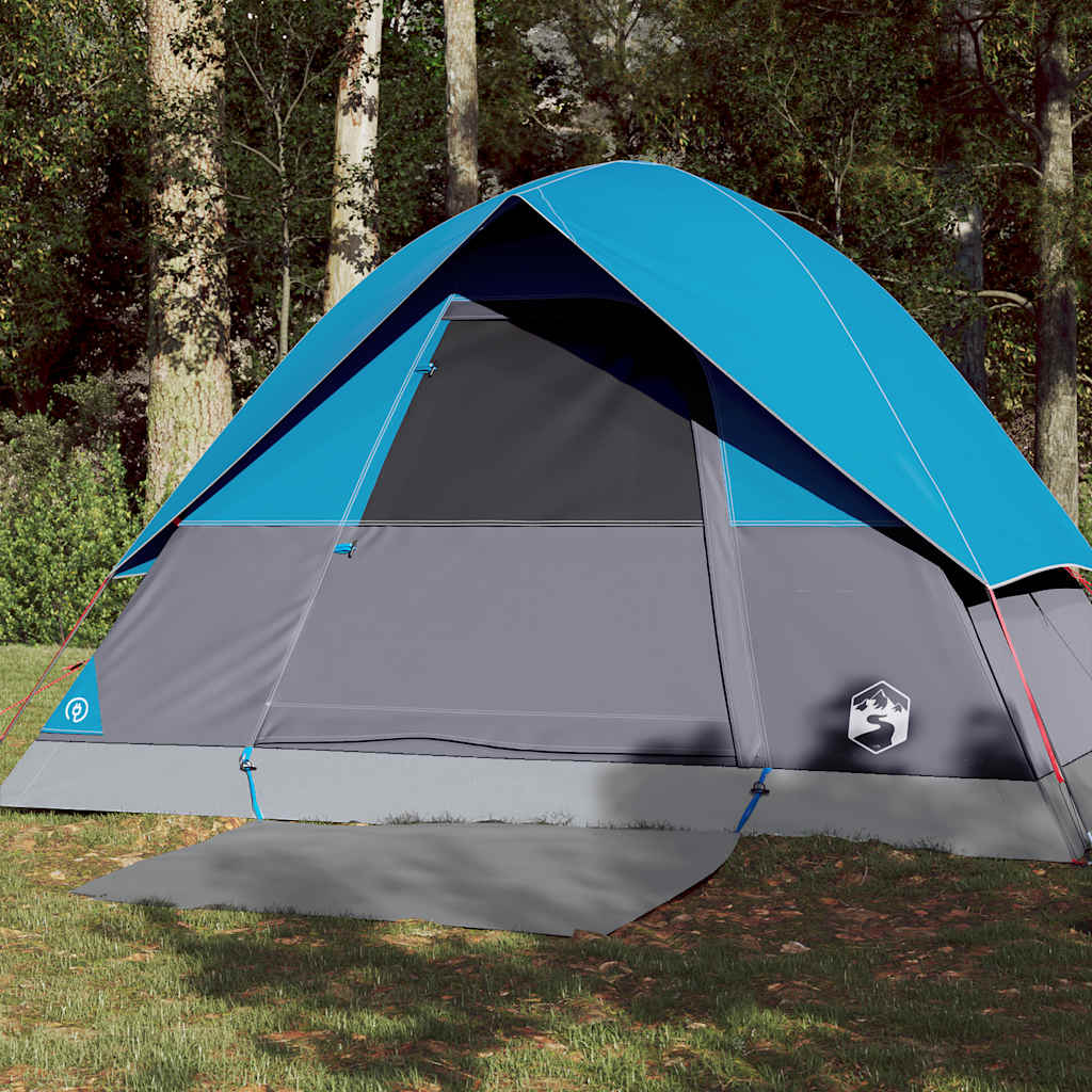Camping tent, blue, 3-person, dome
