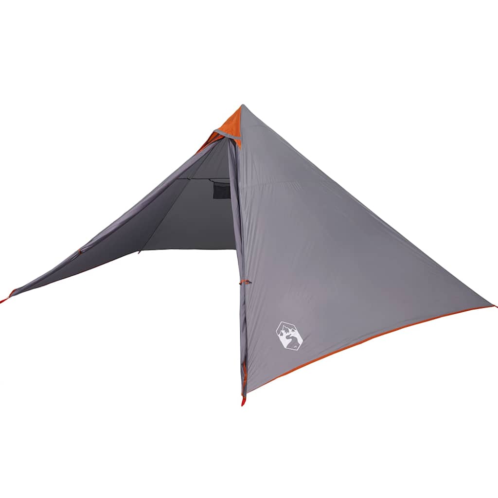 Family tent, grey and orange, seven-person, tipi