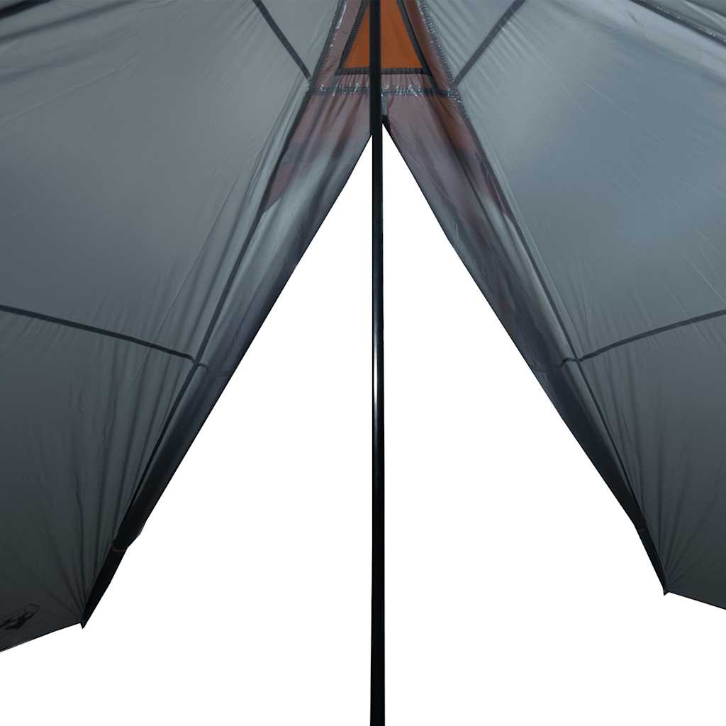 Family tent, grey and orange, seven-person, tipi