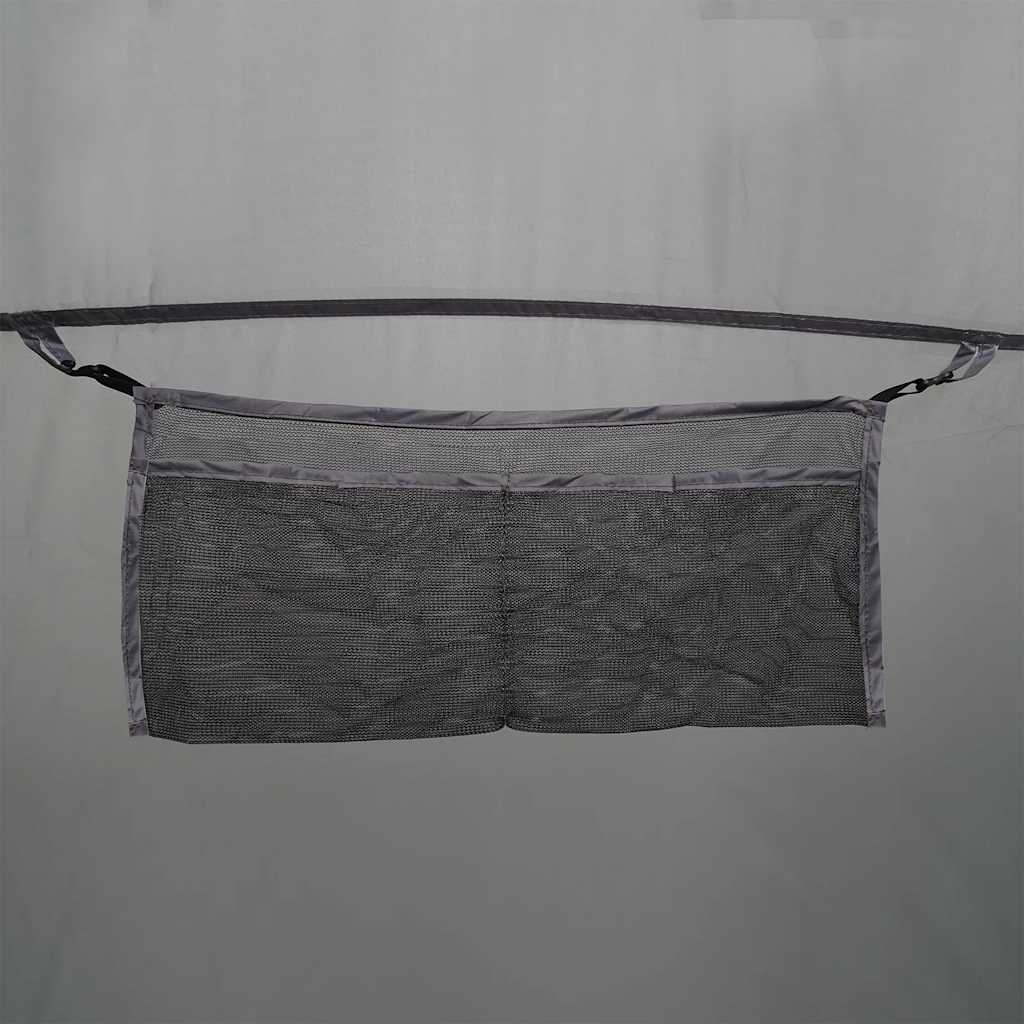 Family tent, grey and orange, seven-person, tipi
