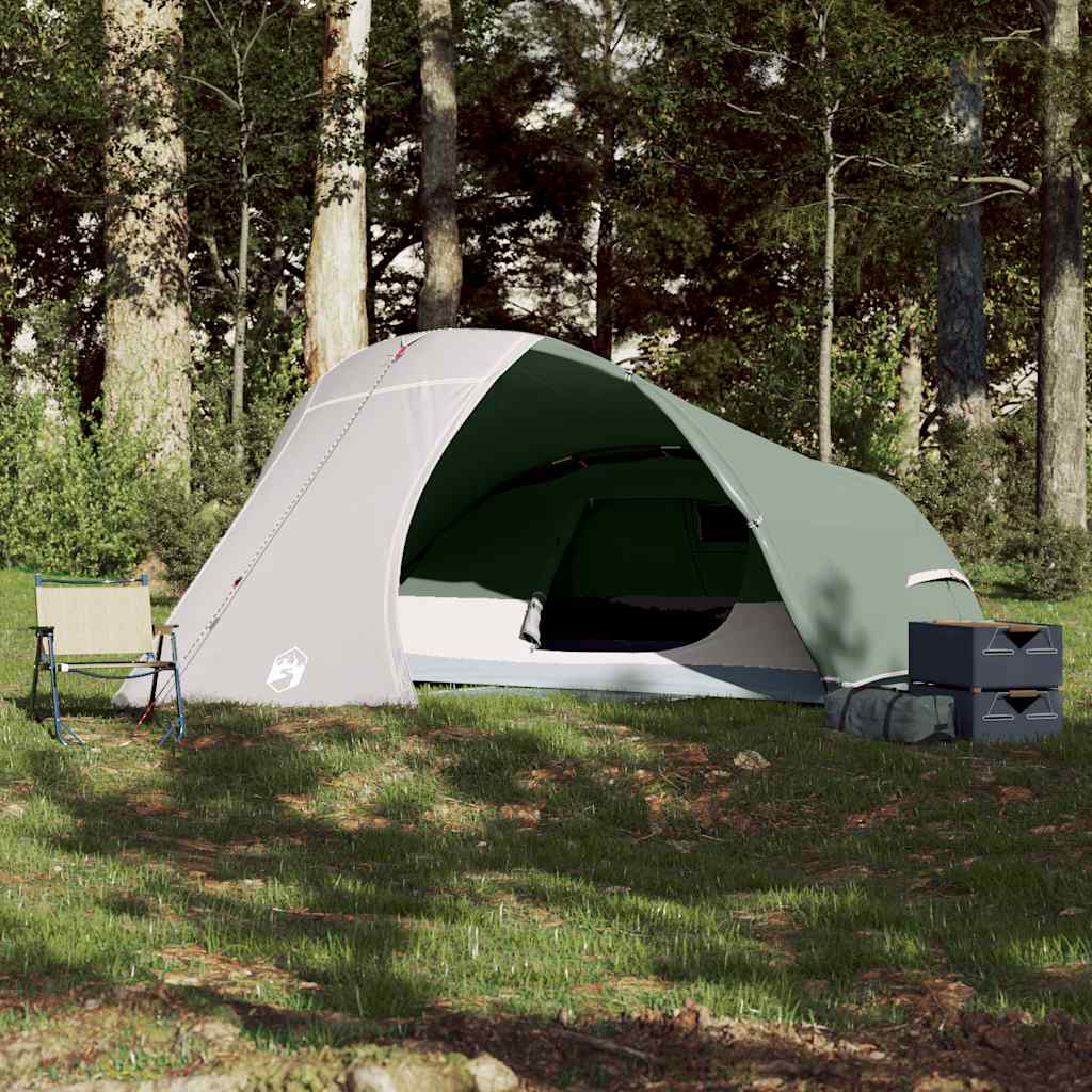 Camping tent, green, four-person, dome