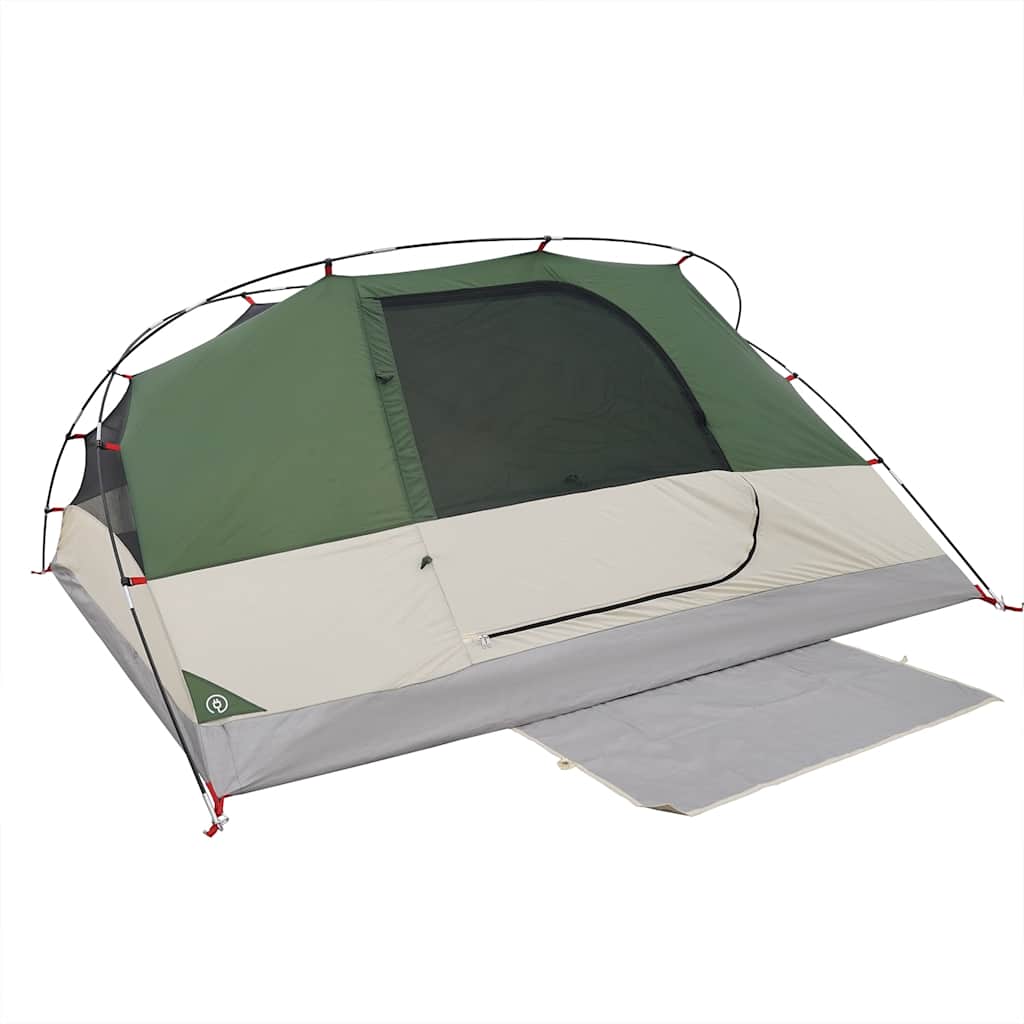 Camping tent, green, four-person, dome