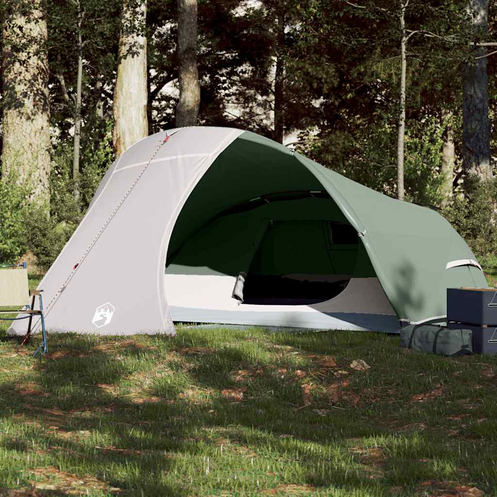 Camping tent, green, four-person, dome
