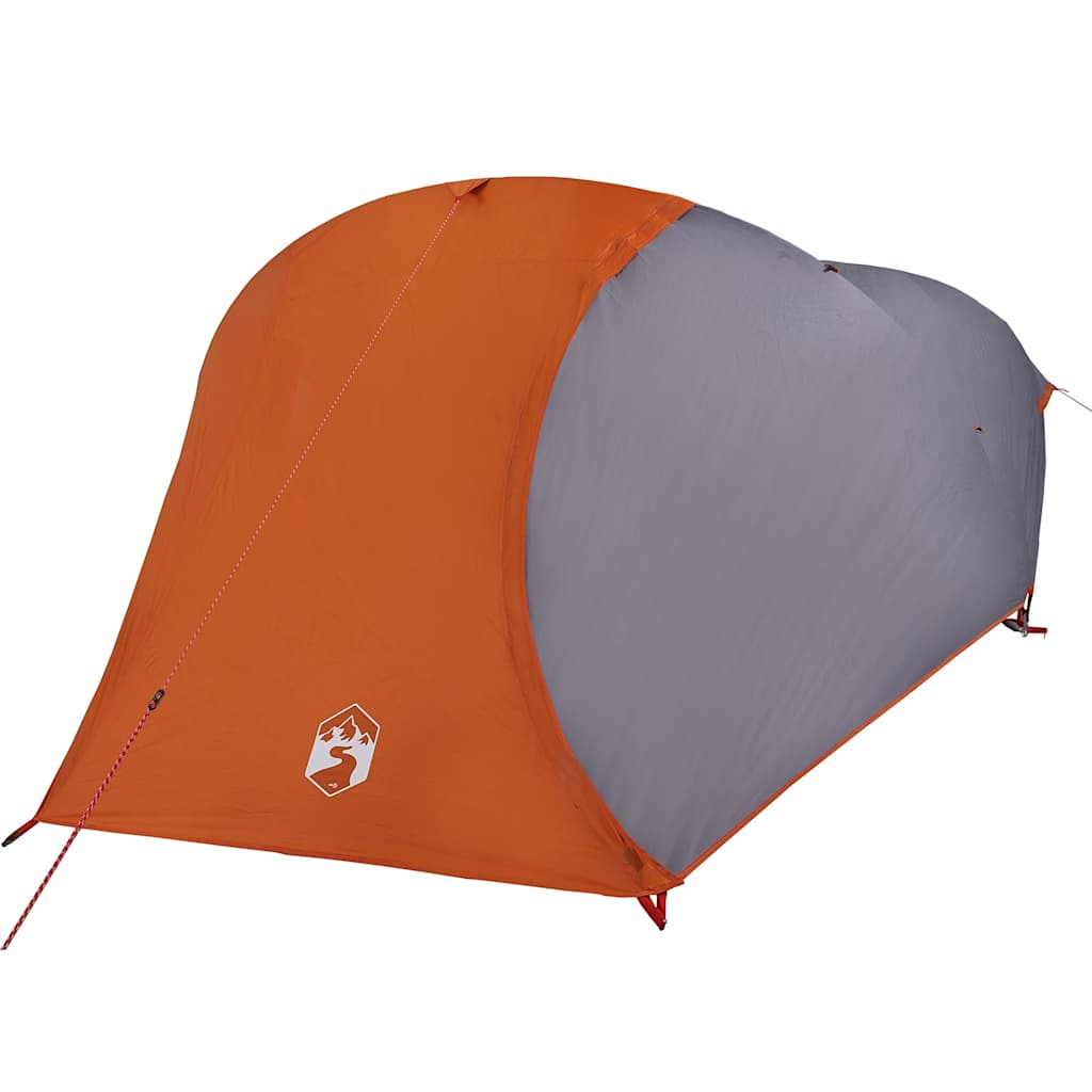 Camping tent, orange, four-person, dome
