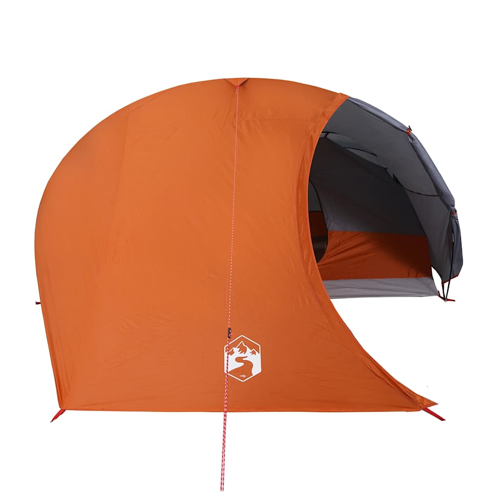 Camping tent, orange, four-person, dome