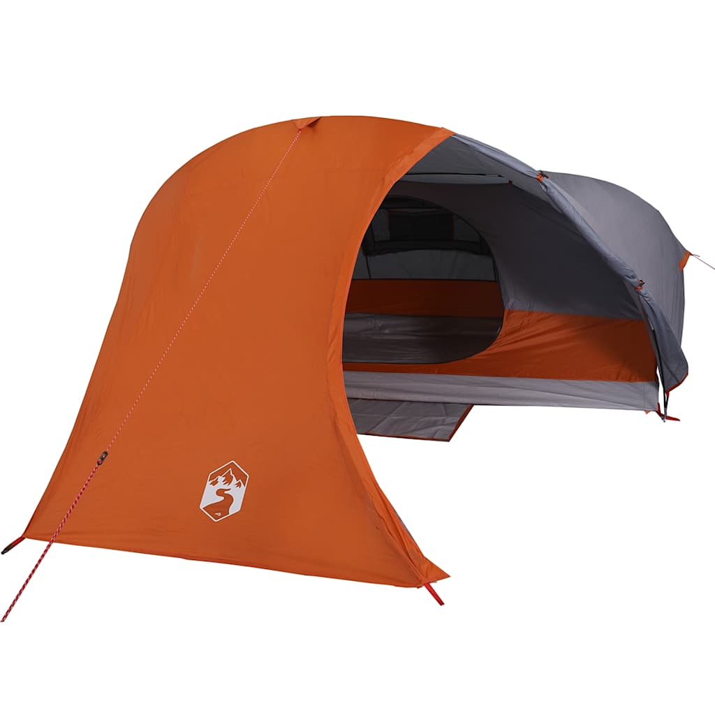 Camping tent, orange, four-person, dome