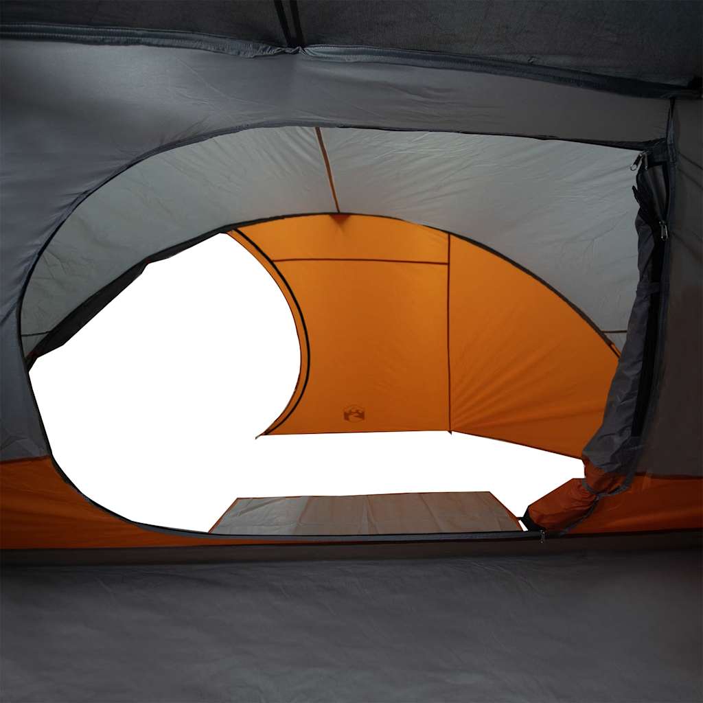 Camping tent, orange, four-person, dome