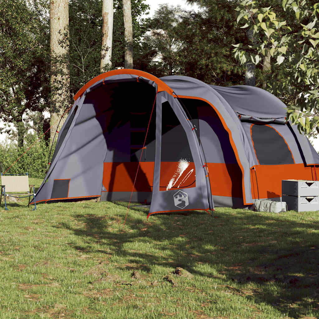 Family tent, grey, six-person, waterproof