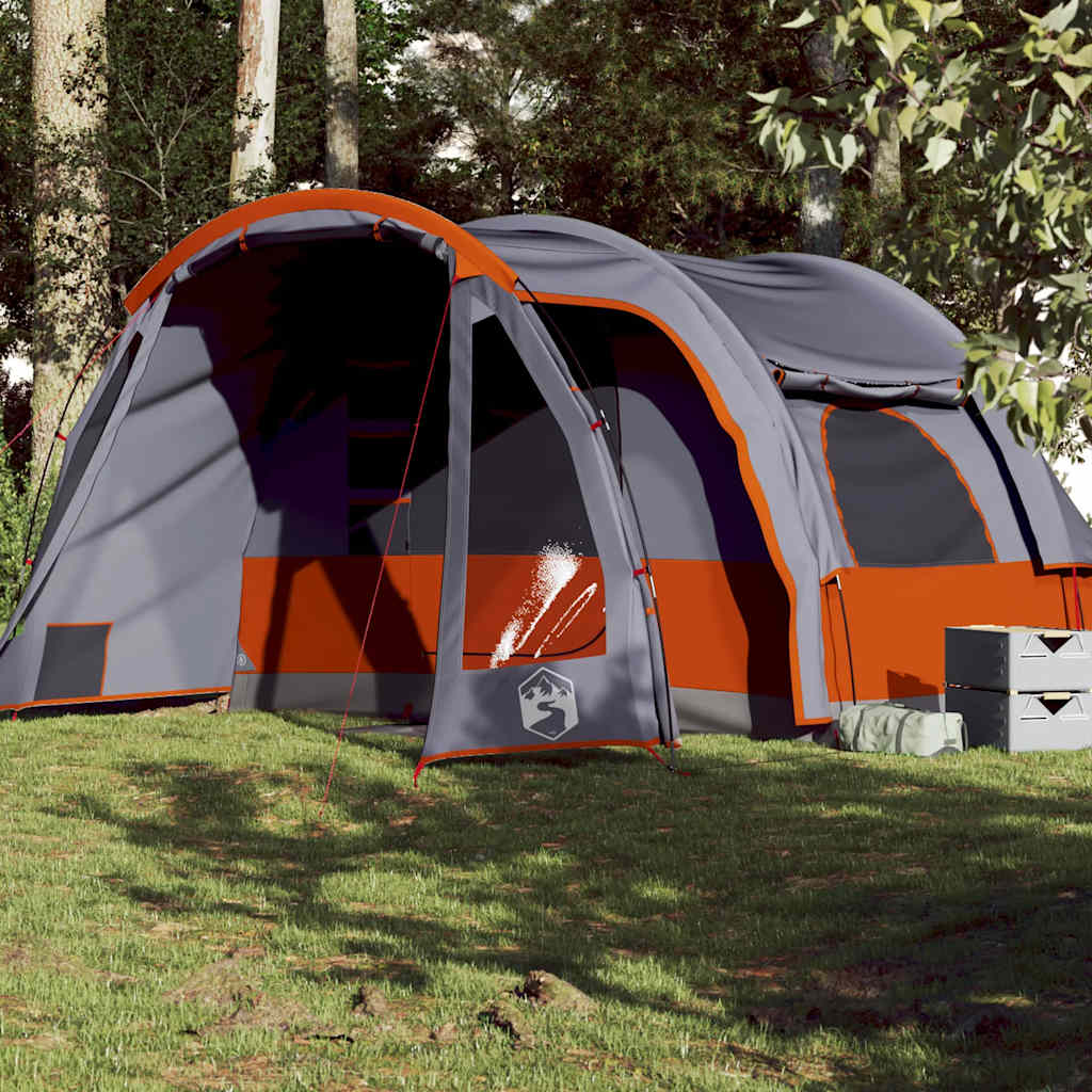 Family tent, grey, six-person, waterproof