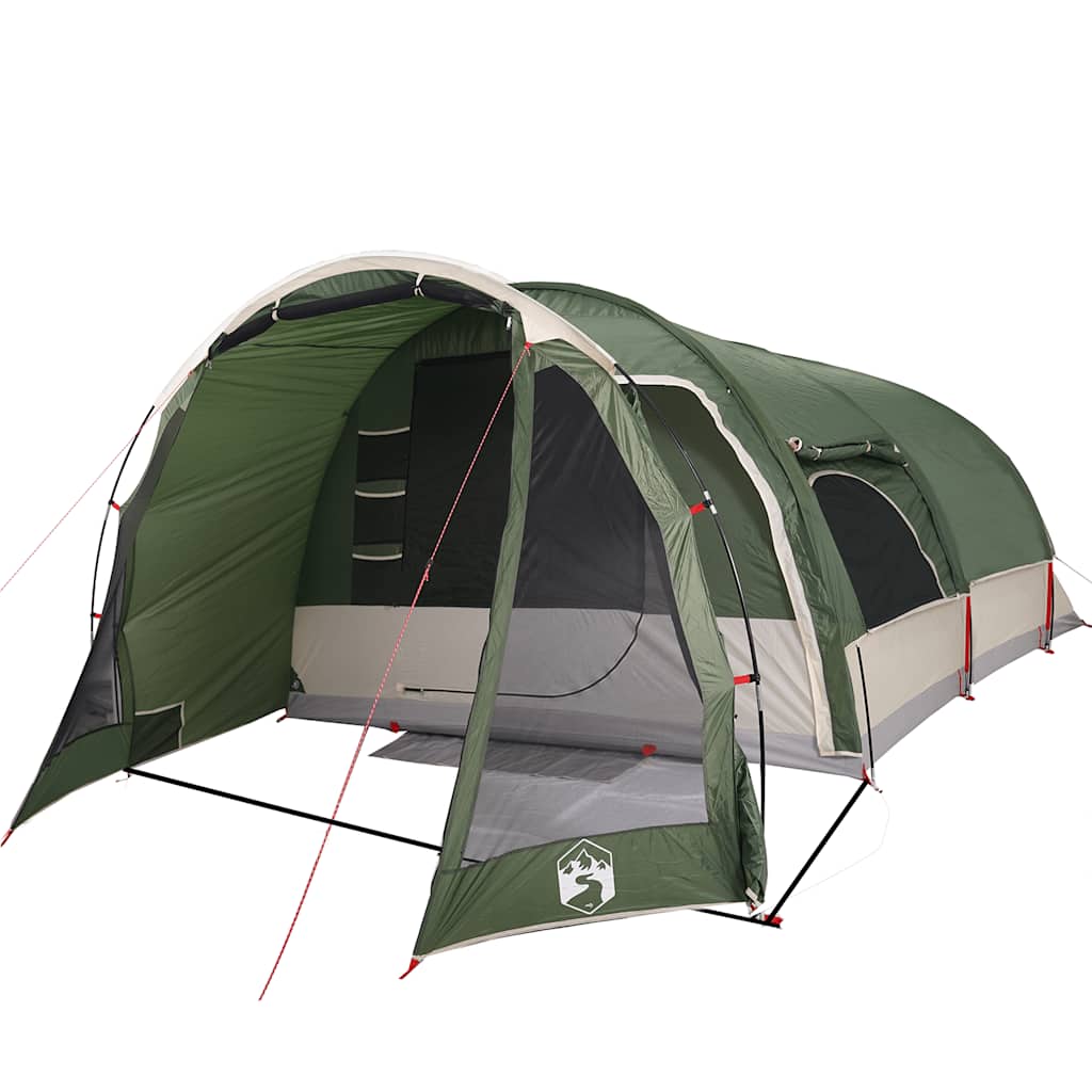 Family tent, green, eight-person, tunnel