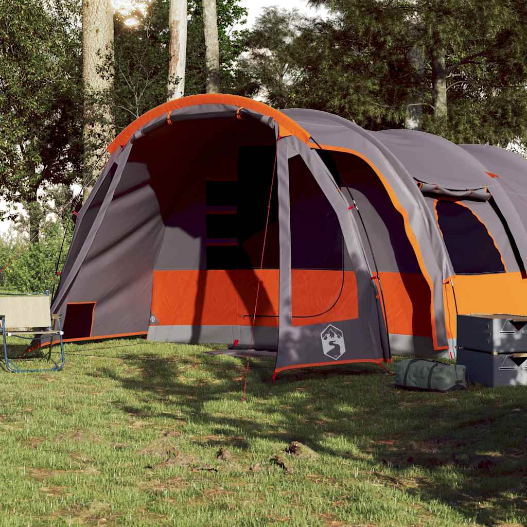 Family tent, grey, eight-person, tunnel